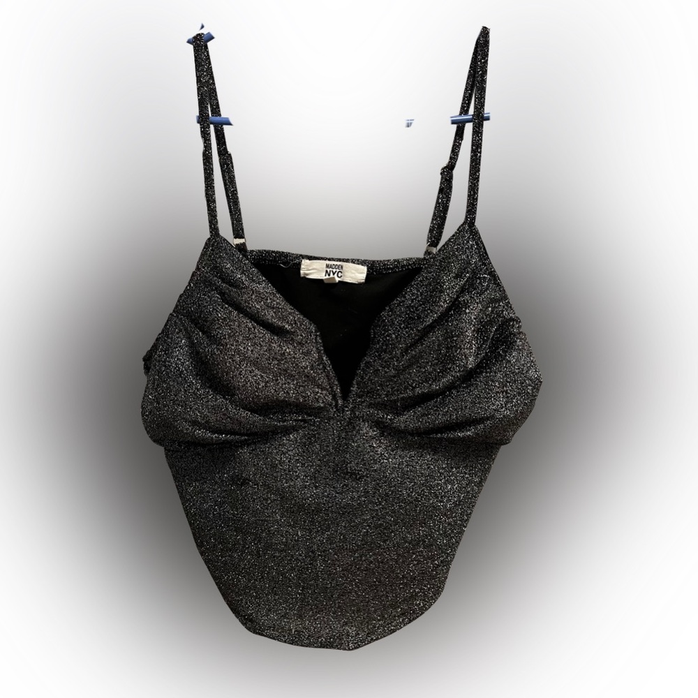 Madden NYC Sparkling Black Crop Top